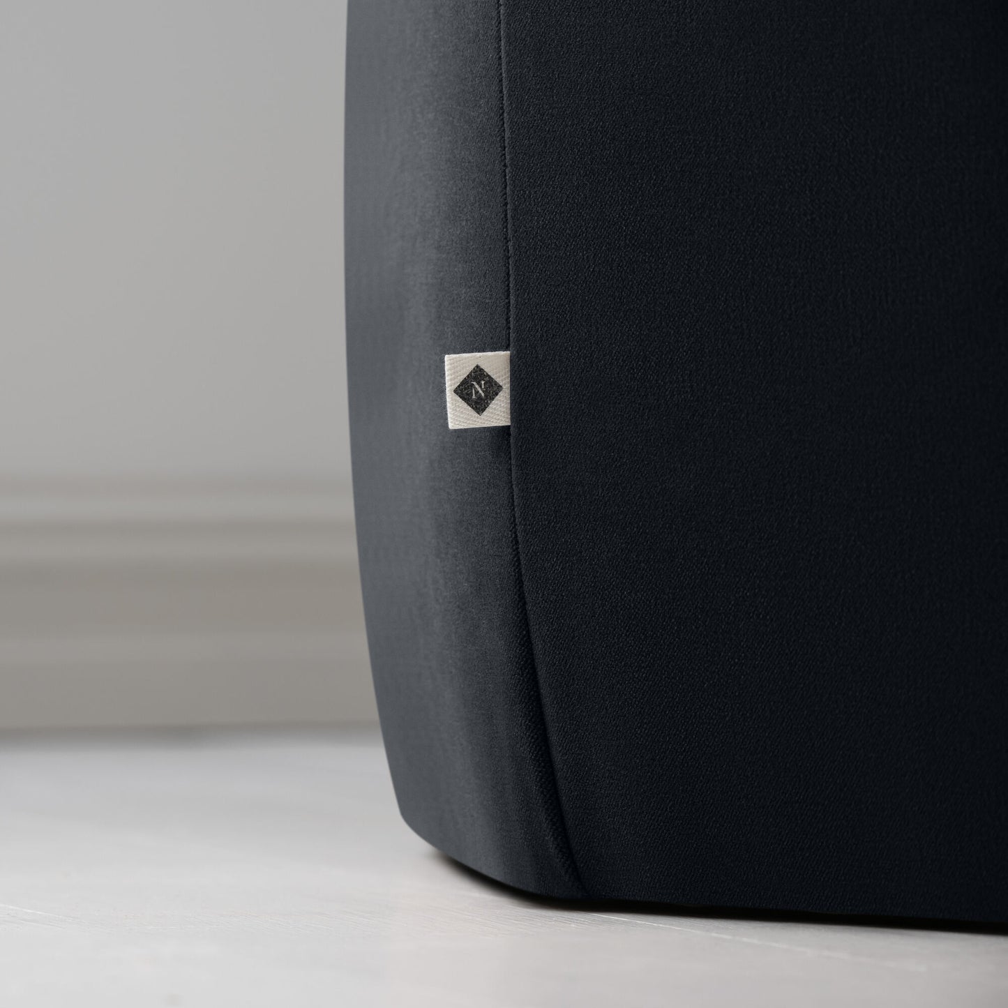 Thither Hexagonal Ottoman in Intelligent Velvet Onyx