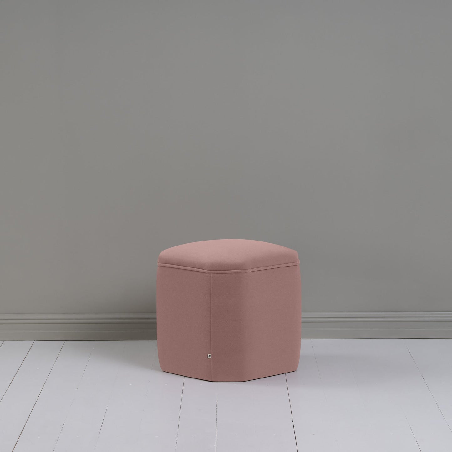 Thither Hexagonal Ottoman in Intelligent Velvet Rose - NiX