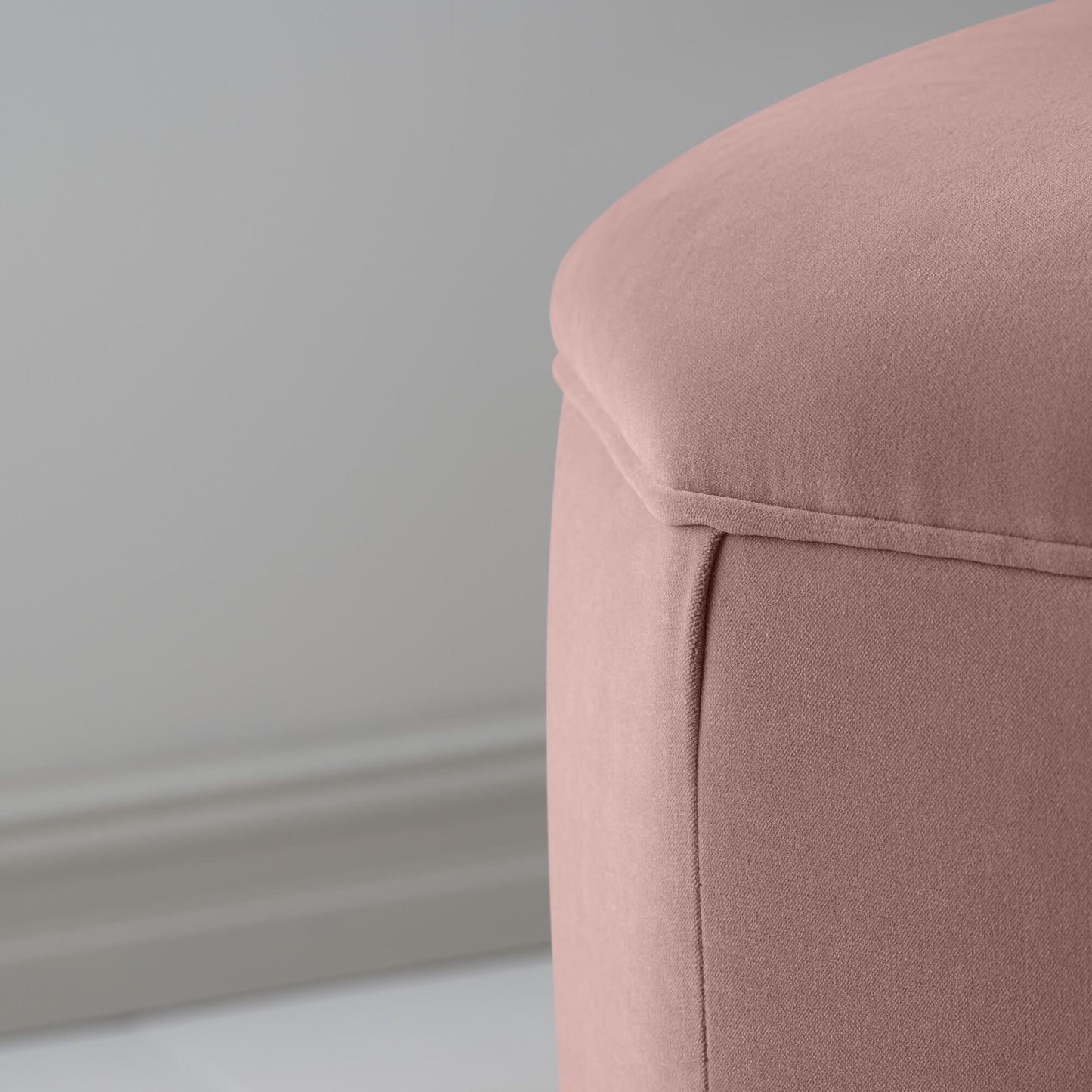 Thither Hexagonal Ottoman in Intelligent Velvet Rose