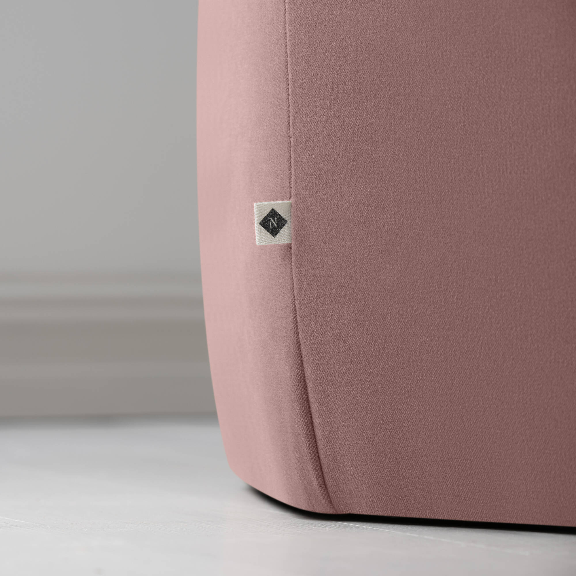  Thither Hexagonal Ottoman in Intelligent Velvet Rose 