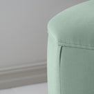  Thither Hexagonal Ottoman in Intelligent Velvet Sea Mist Design Closeup - NiX 