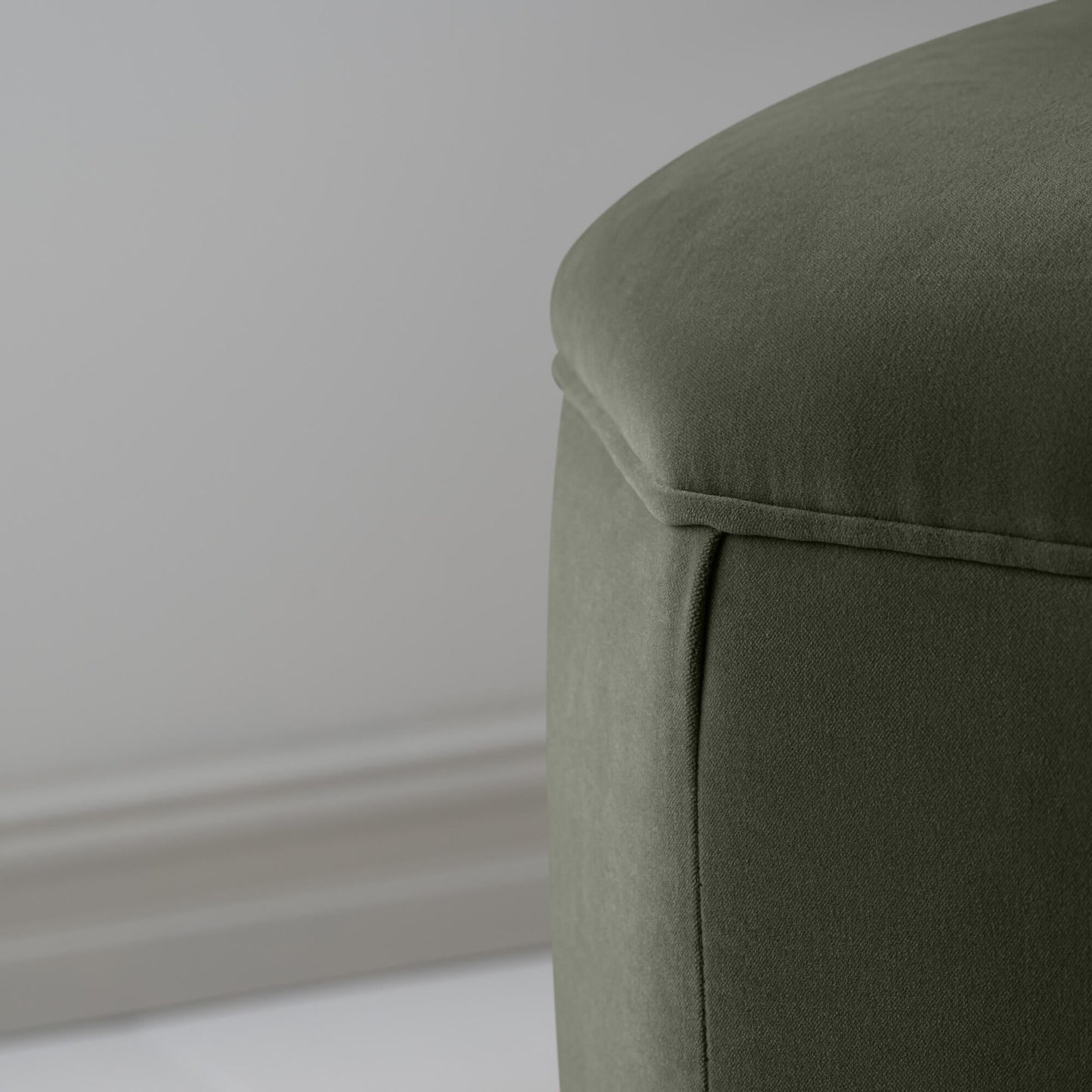 Thither Hexagonal Ottoman in Intelligent Velvet Seaweed Design Closeup - NiX