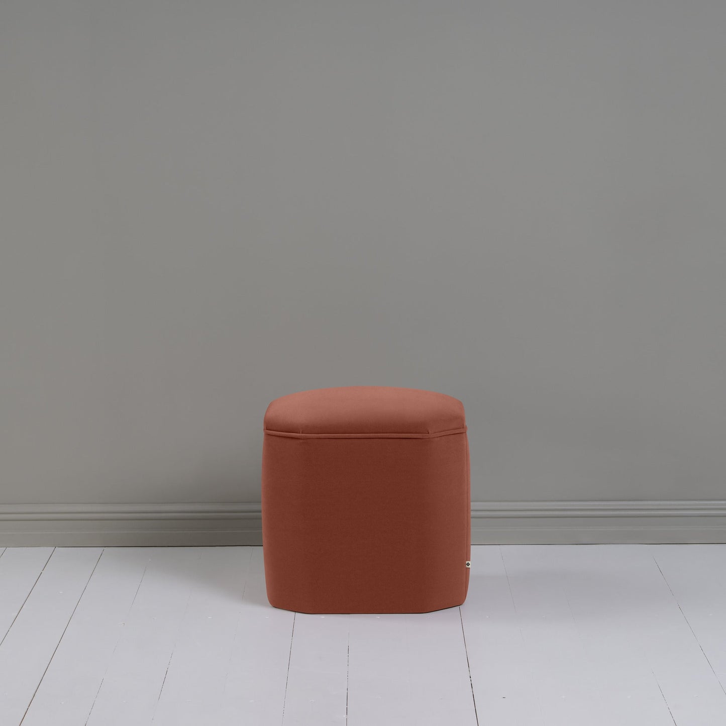Thither Hexagonal Ottoman in Intelligent Velvet Sienna Back View - NiX