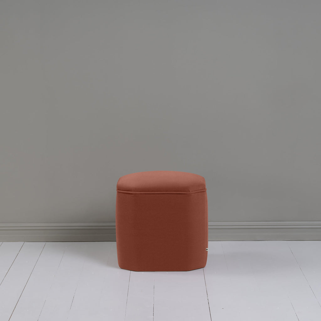  Thither Hexagonal Ottoman in Intelligent Velvet Sienna Back View - NiX 