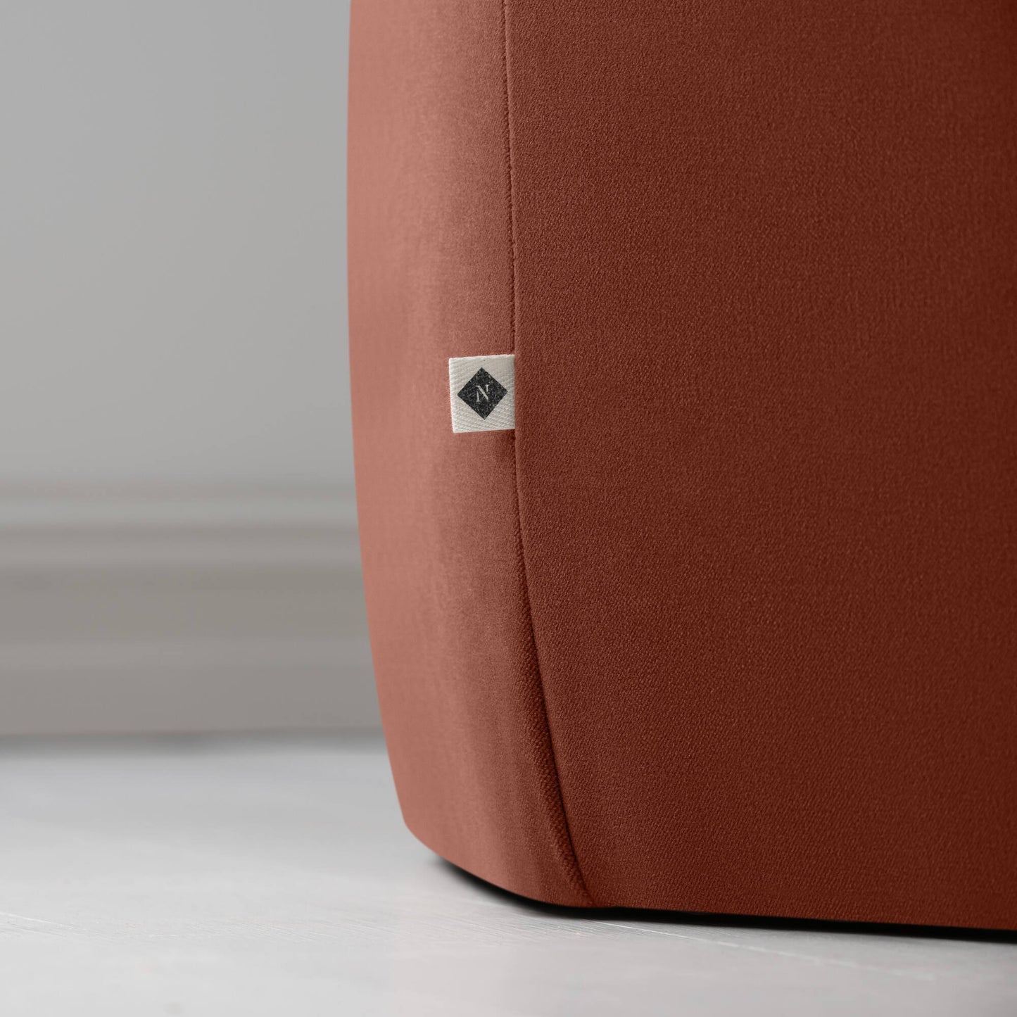 Thither Hexagonal Ottoman in Intelligent Velvet Sienna