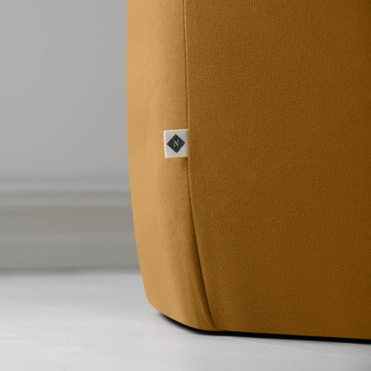 Thither Hexagonal Ottoman in Intelligent Velvet Spice