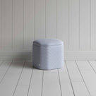  Thither Hexagonal Ottoman in Ticking Cotton, Aqua Brown - NiX 