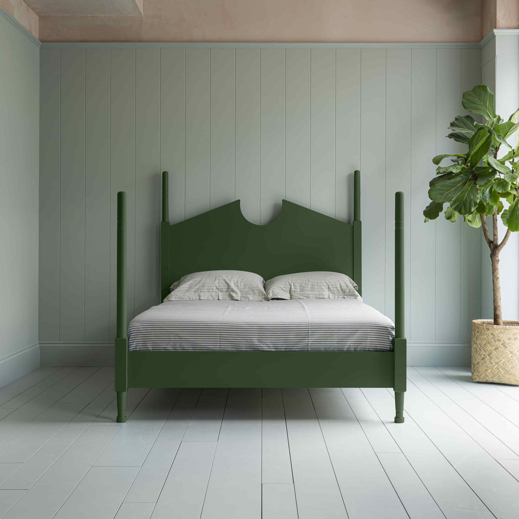  Out for the Count Three Quarter Poster Bed in Sage Green - By NiX 