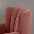  High-back design closeup of Time Out Armchair in Damson Intelligent Velvet by NiX Furniture Studio, London. 