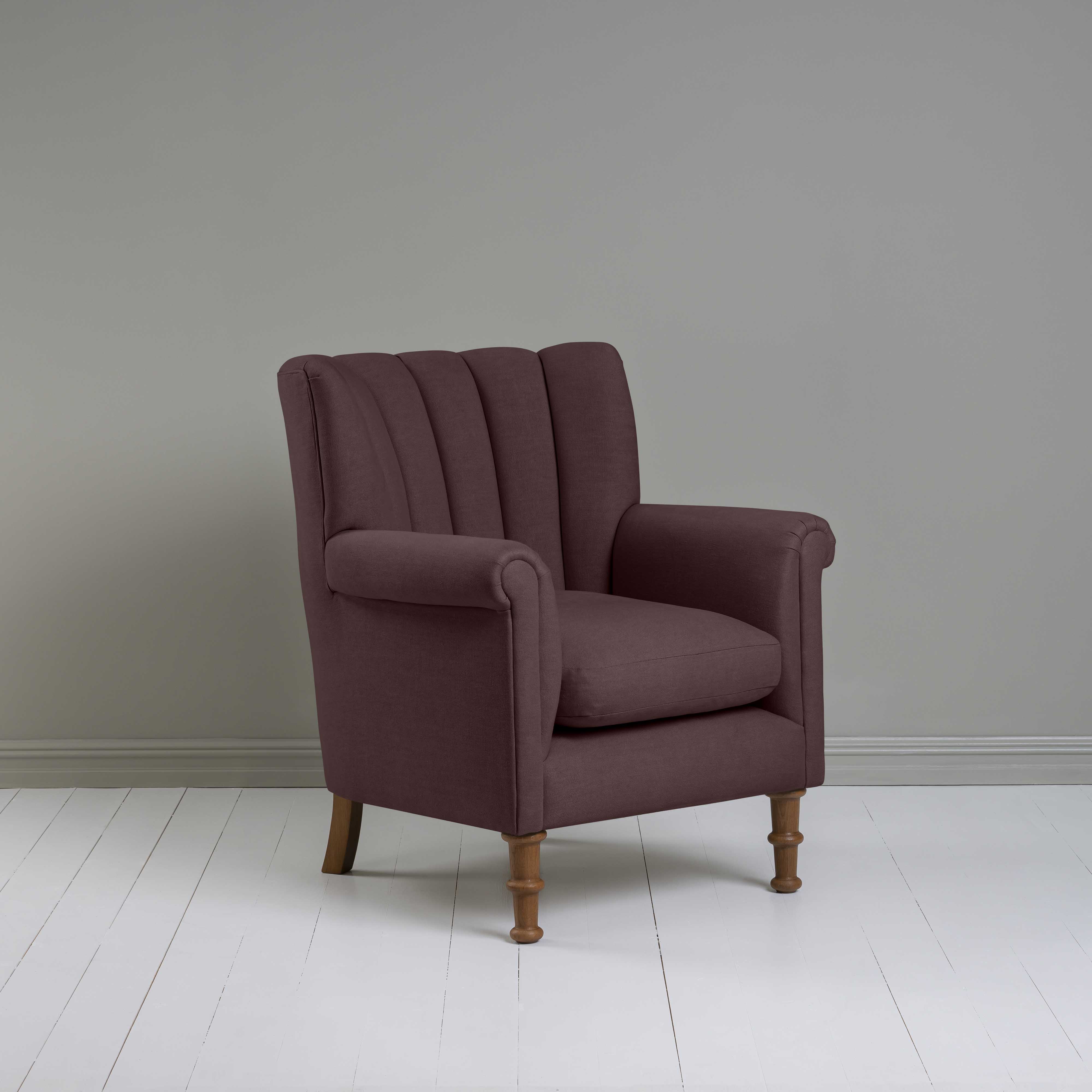  Time Out Armchair in Laidback Linen Damson - NiX 