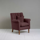  Time Out Armchair in Laidback Linen Damson, Side View With Matching Cushion on it - NiX 