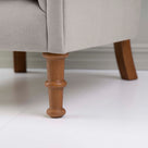  Time Out Armchair in Laidback Linen Pearl Grey, Front Foot Design Closeup - NiX 