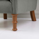  Time Out Armchair in Laidback Linen Shadow, Front Foot Design Closeup - NiX 