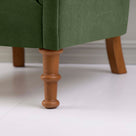  Time Out Armchair in Intelligent Velvet Juniper, Front Foot Design Closeup - NiX 