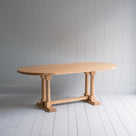 Complete View of Tuck-In Oval Dining Table in Lacquered Oak By NiX 