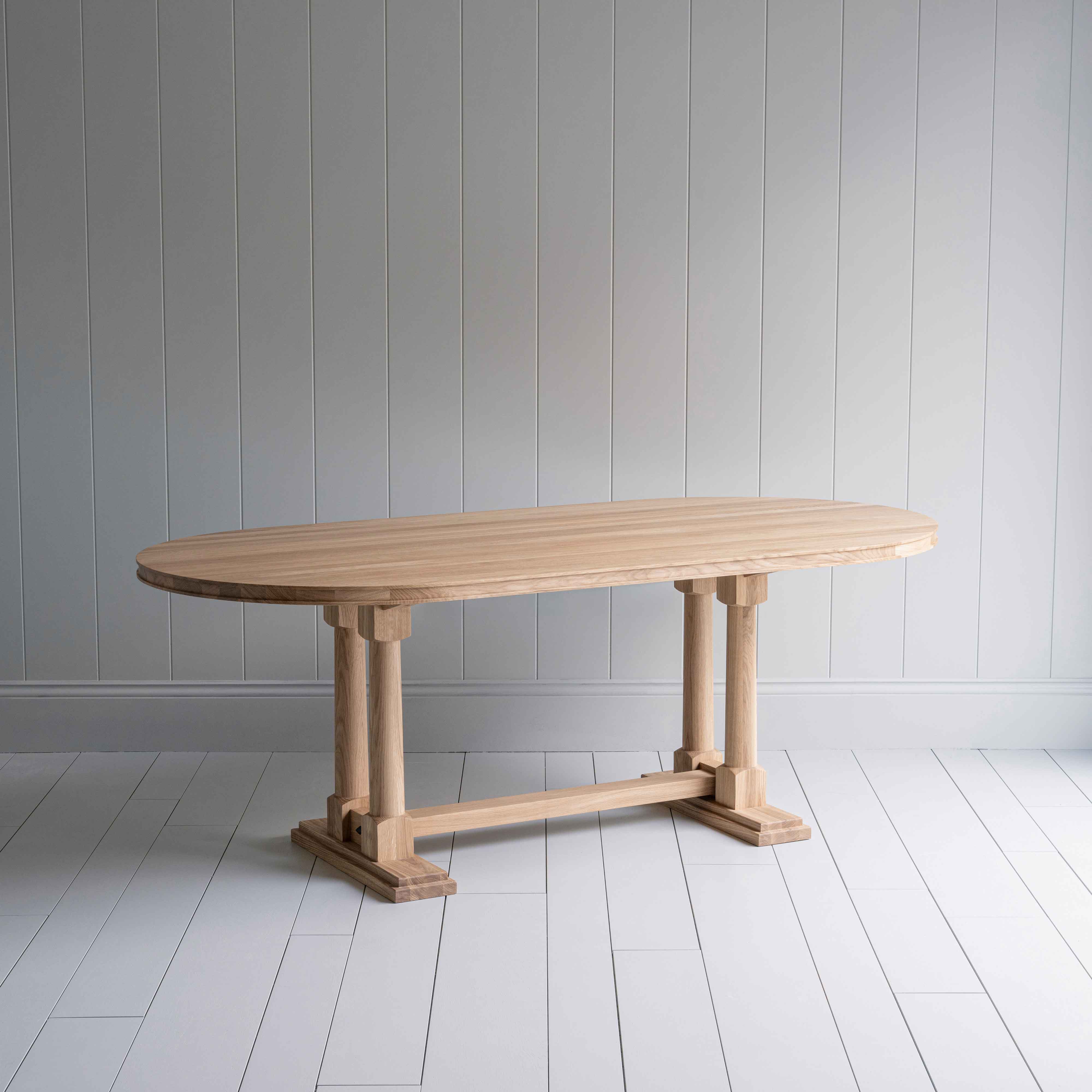  Tuck In Oval Dining Table in Oak in Single Frame - NiX 