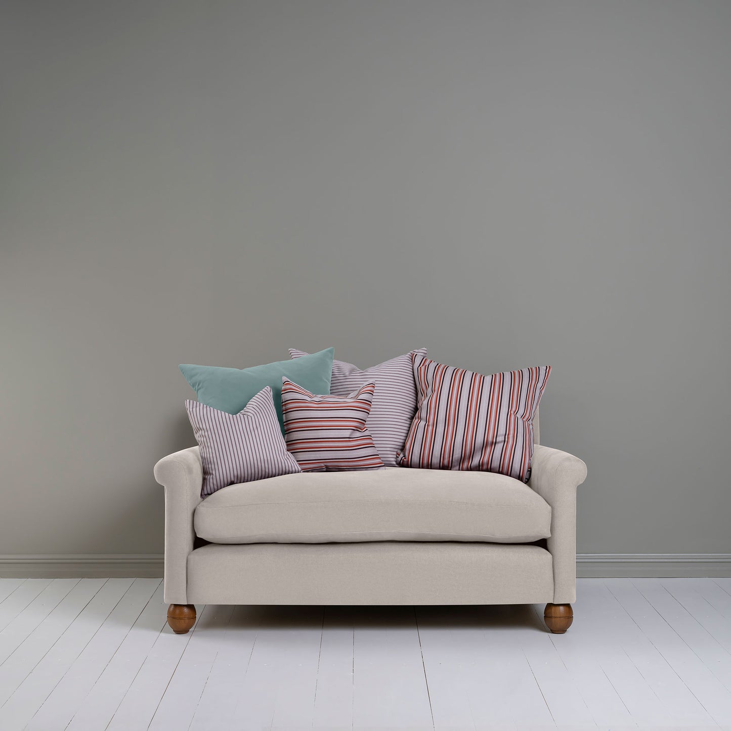 Idler 2 Seater Sofa in Laidback Linen Pearl Grey - Nicola Harding