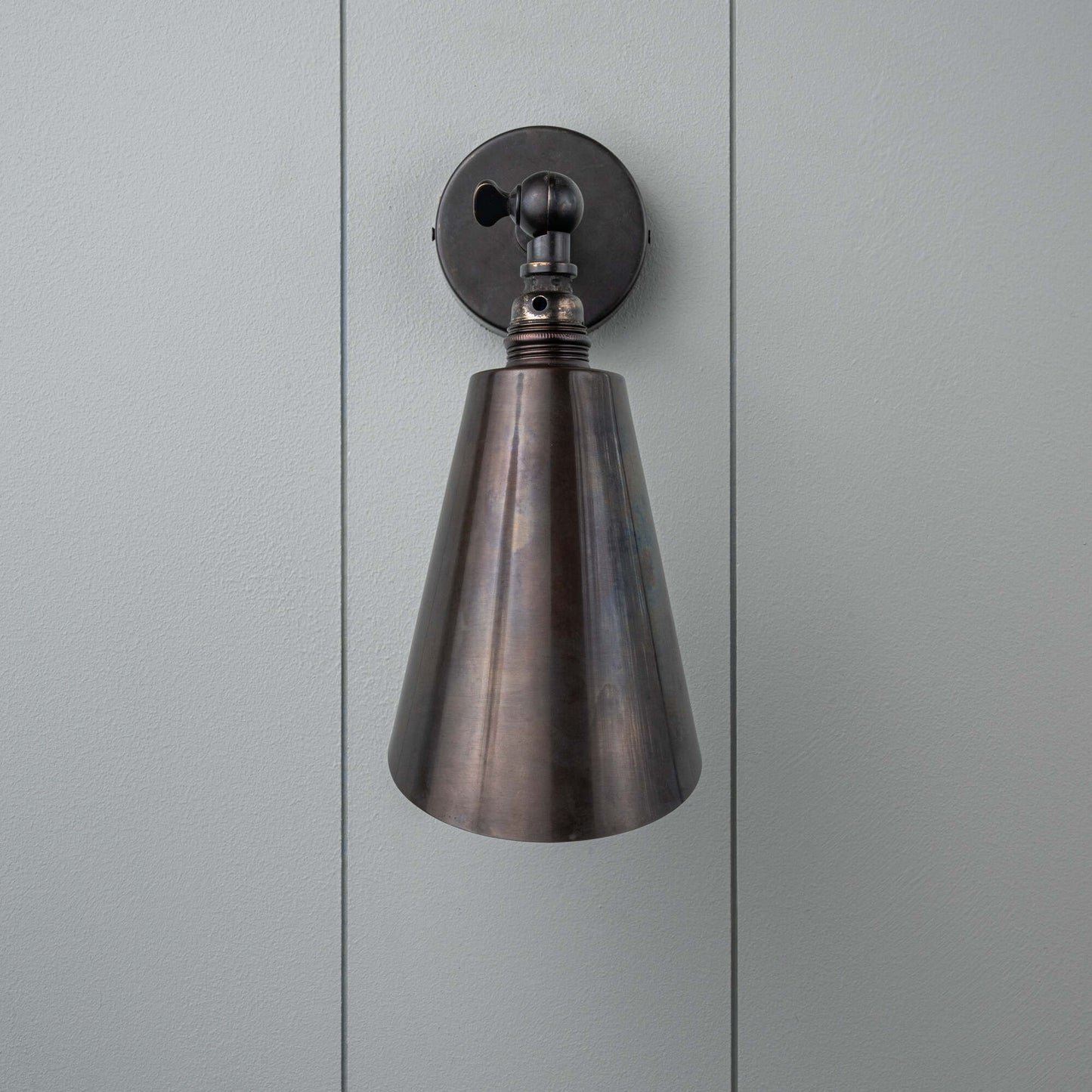 Waxed Brass Wall Light Front View - By NiX