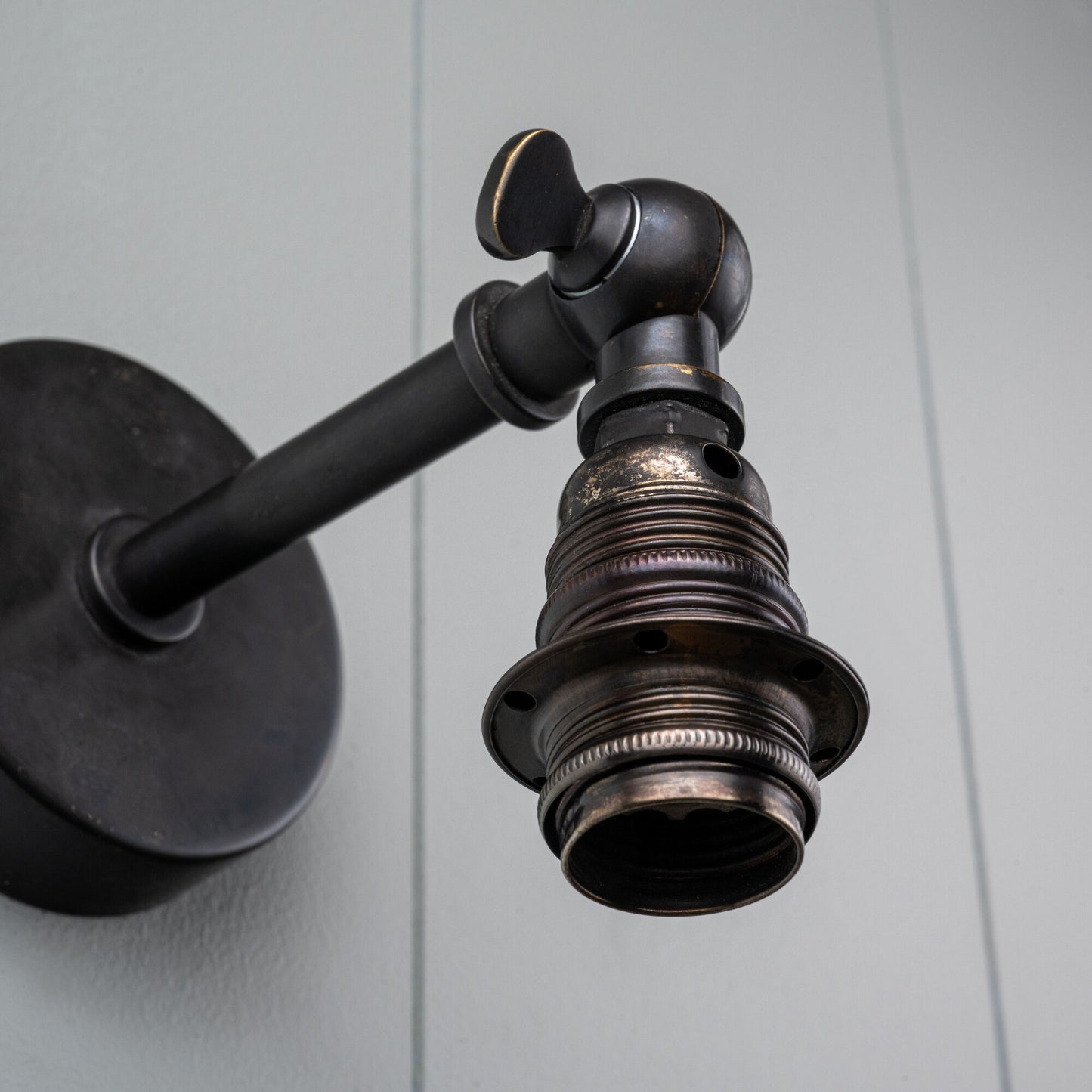 Brass Waxed Wall Light, Base Closeup - NiX by Nicola Harding & Co.