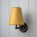 image of Picturesque Waxed Brass Wall Light with Wooden Sconce