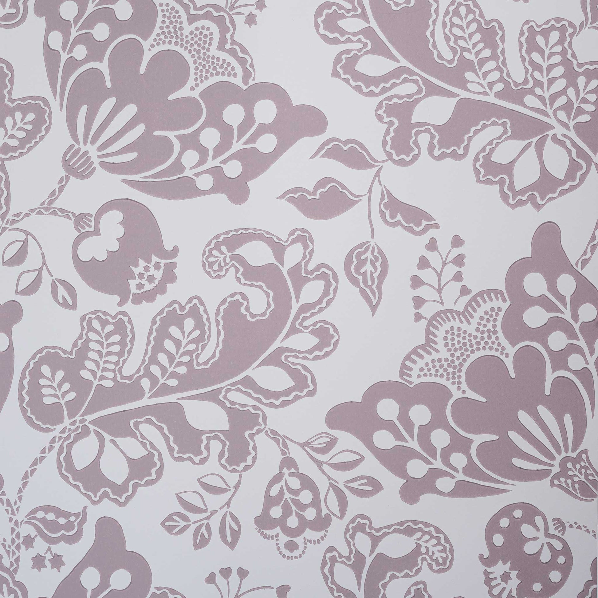 Albion Wallpaper in Mauve - Nicola Harding