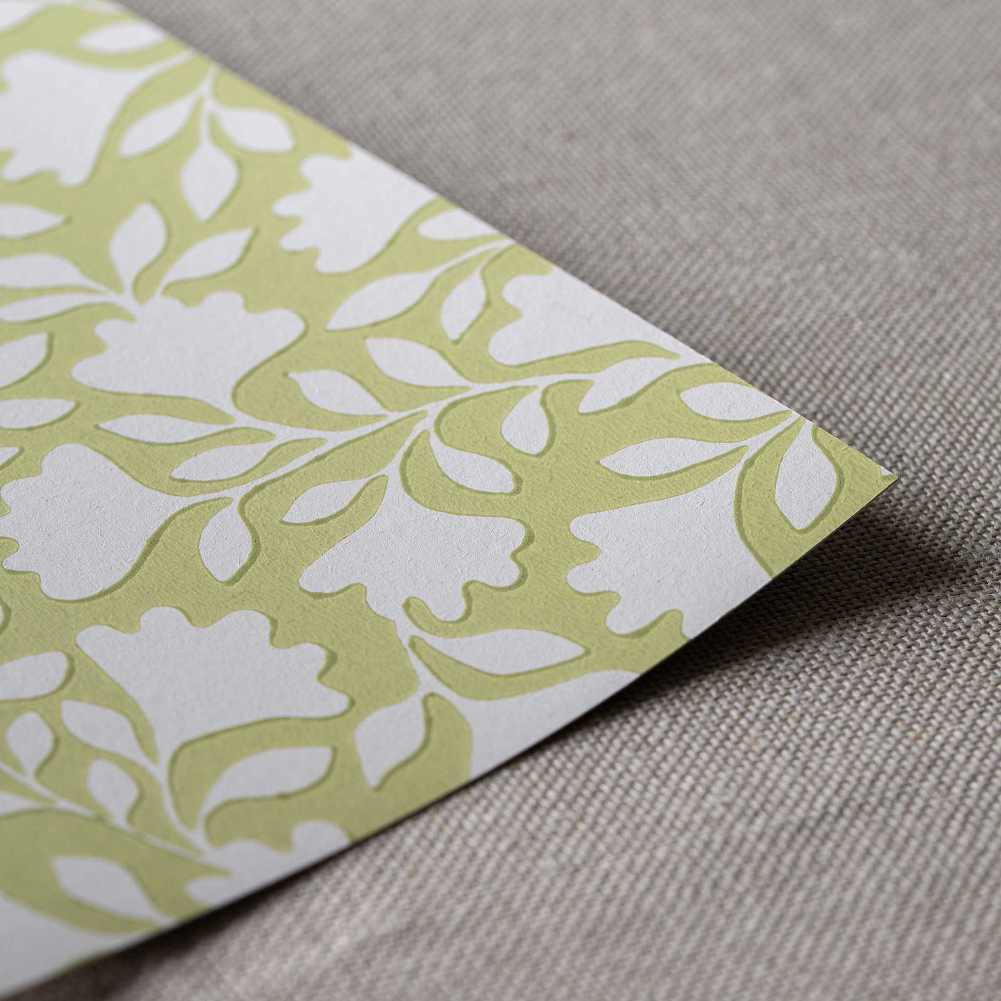 Ginko Wallpaper in Moss Green - Nicola Harding