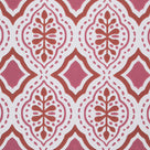  Design Closeup of Rhombus Wallpaper in Rhubarb and Pink 