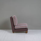  Perch Slipper Armchair in Laidback Linen Damson Frame, with Slow Lane Berry Seat - Nicola Harding 