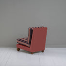  Perch Slipper Armchair in Laidback Linen Rouge Frame, with Regatta Cotton, Flame Seat Back View - NiX 
