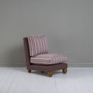  Perch Slipper Armchair in Laidback Linen Damson Frame, with Slow Lane Berry Seat - Nicola Harding 